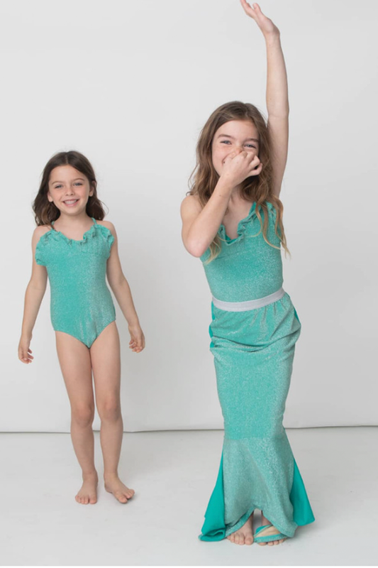 Green Shimmer Mermaid Tail Cover Up