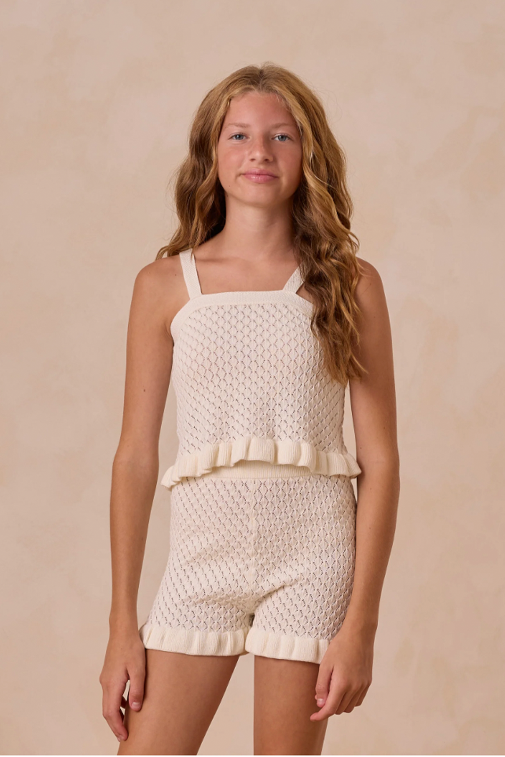 Ivory Crochet Tank Set