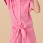 Think Pink Tie Front SS Shirt