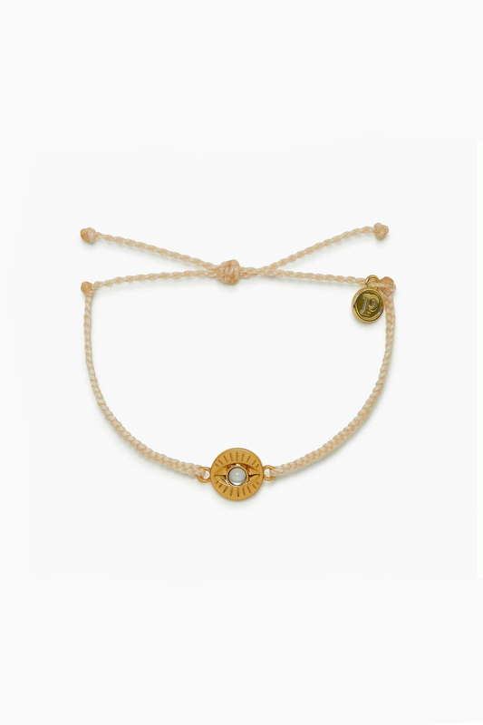 Gemstone Eye Coin Gold Bracelet