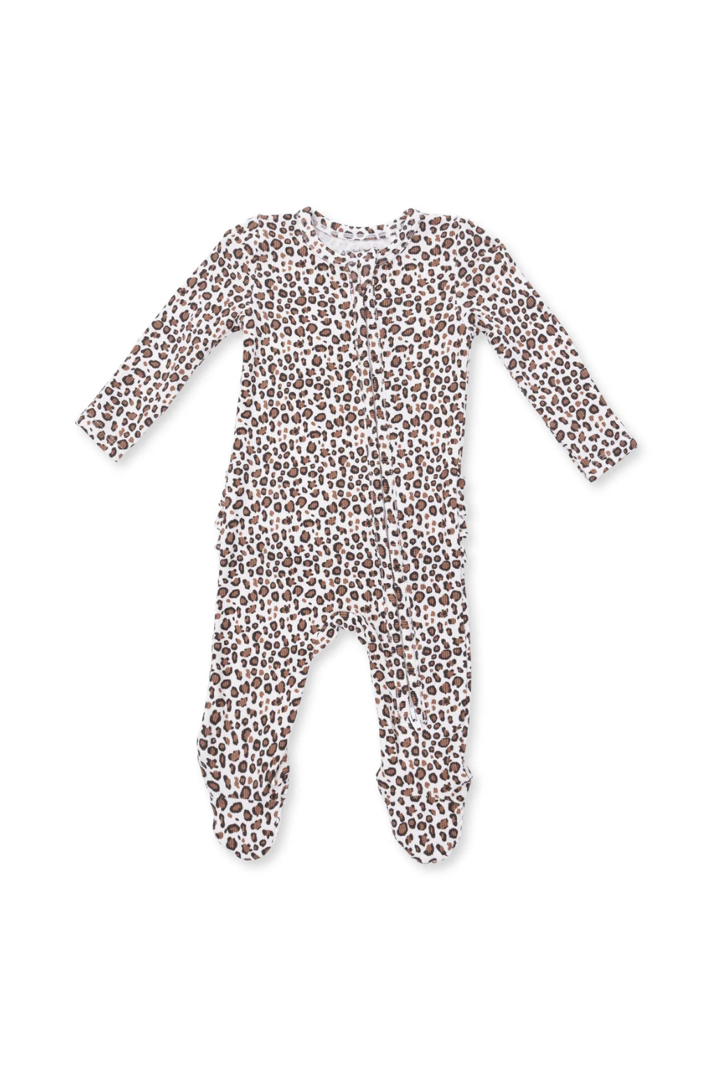 Leopard Rib 2 Way Ruffle Footie
