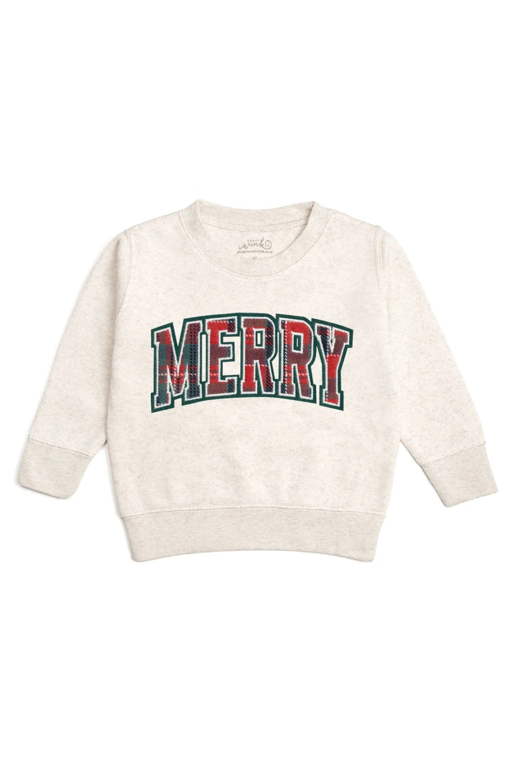 Merry Tartan Patch Christmas Sweatshirt