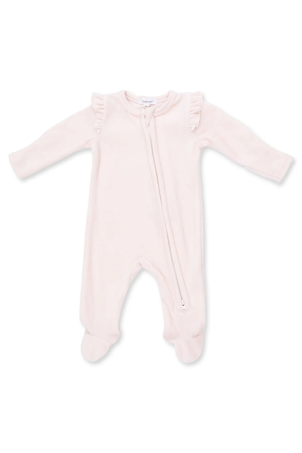 Velour 2 Way Ruffle Zipper Footie