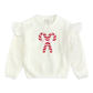 Candy Cane Ruffle Sweater