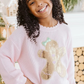 Gingerbread Sequin Patch Sweater