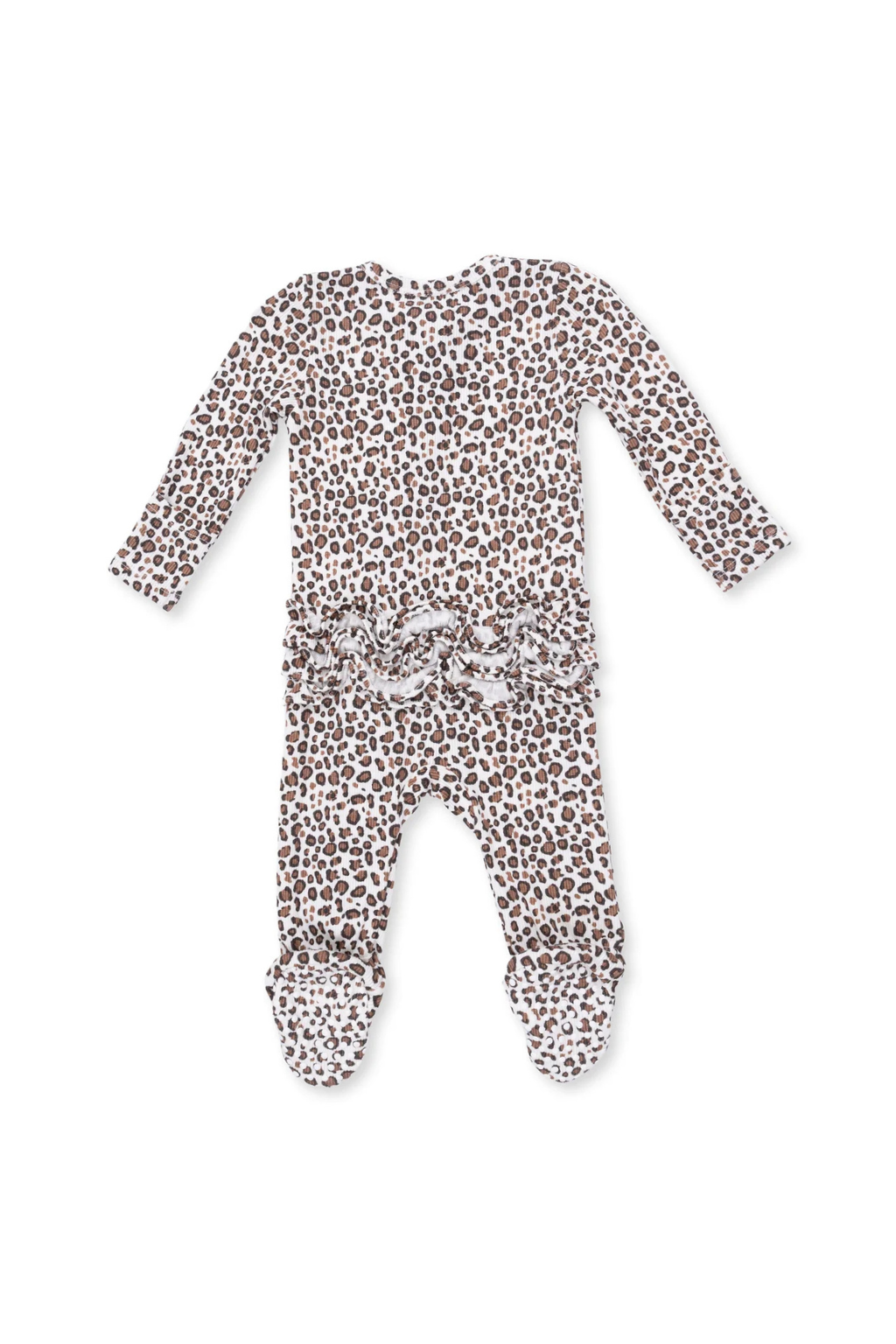 Leopard Rib 2 Way Ruffle Footie