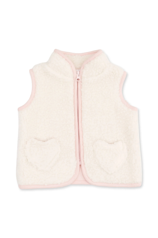 Sherpa Zip Vest w Heart Pockets