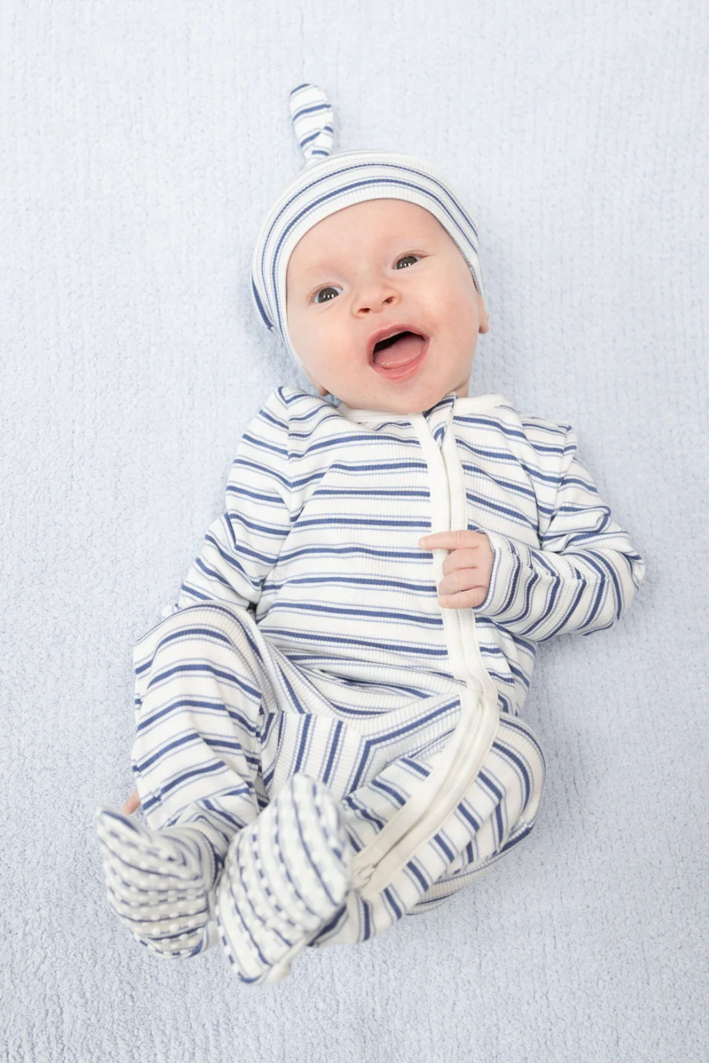Vintage Stripe 2 Way Zipper Footie