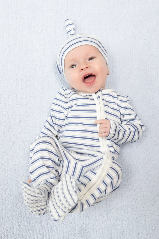 Vintage Stripe 2 Way Zipper Footie