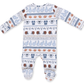 Football Stripe 2 Way Zipper Footie