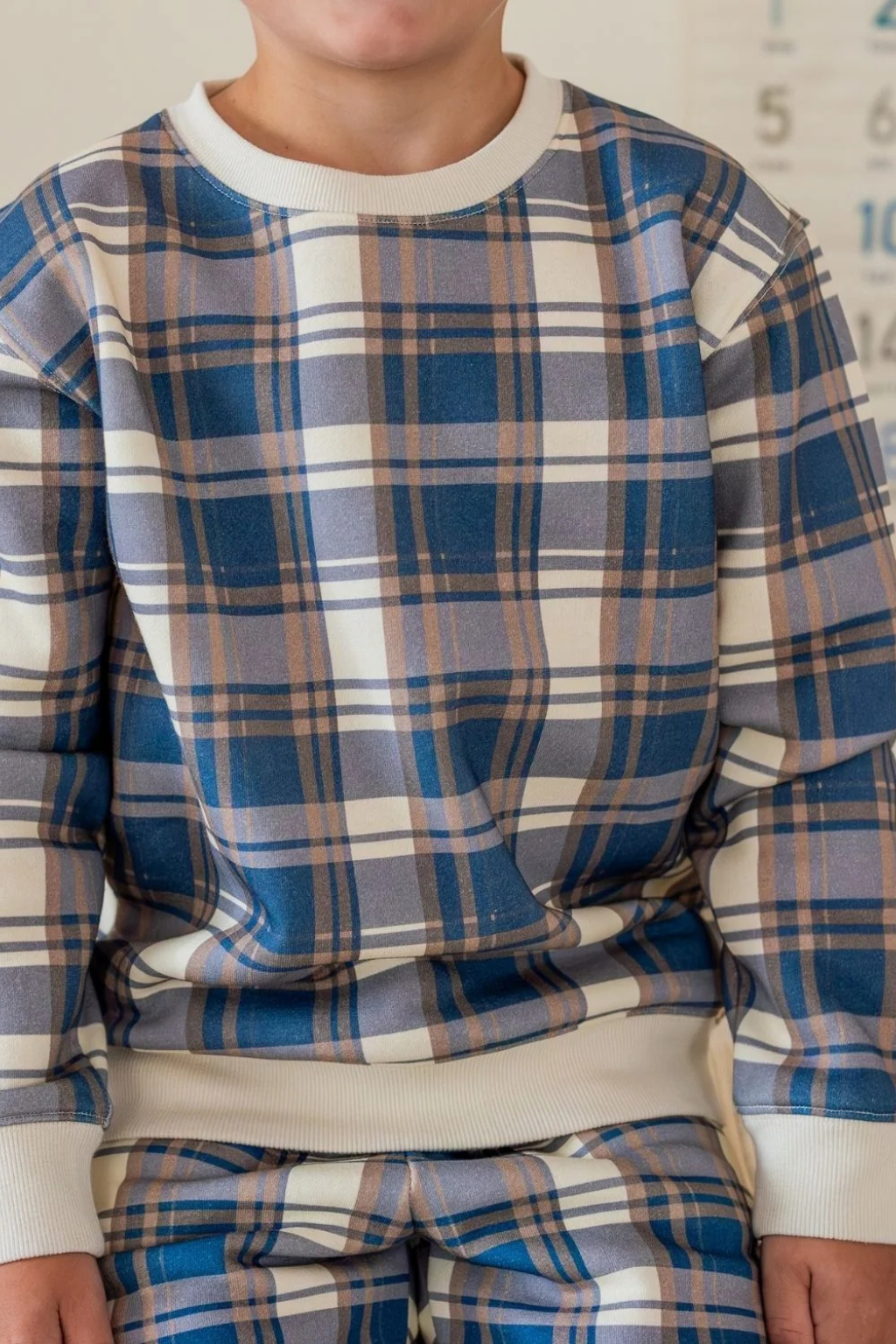 Navy Plaid Sweatshirt