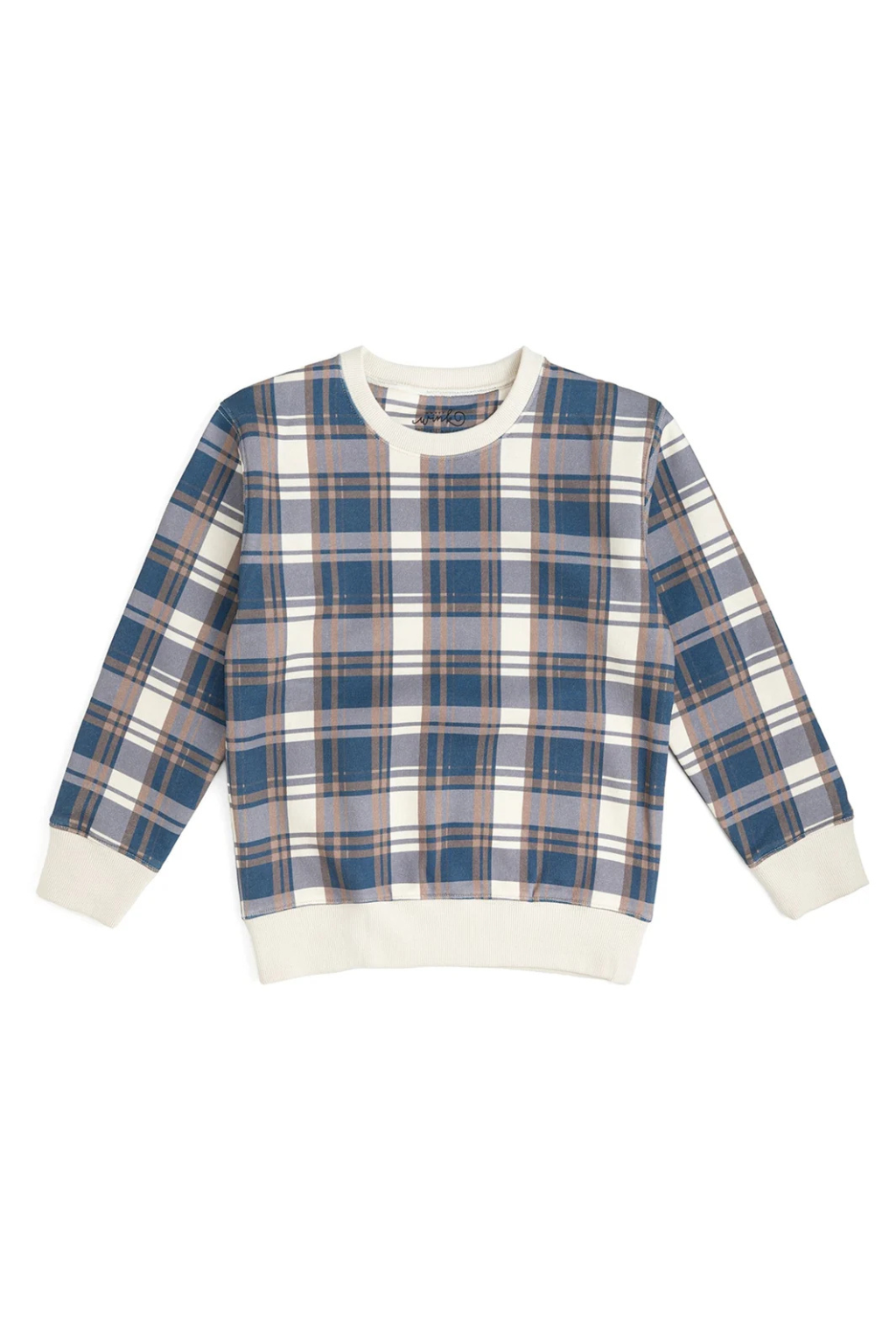 Navy Plaid Sweatshirt