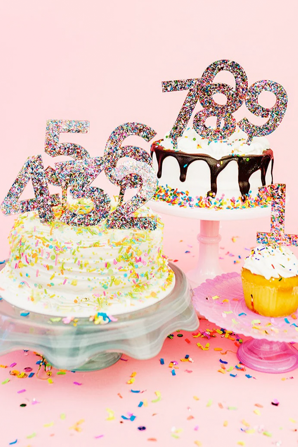 Confetti Number Cake Topper